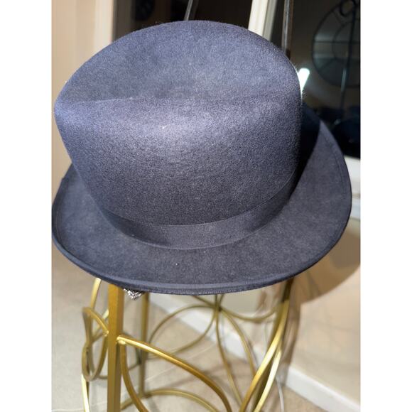 Stacy Adams Classic Men’s Wool Felt Fedora – Navy Blue (XL) - Picture 4 of 9